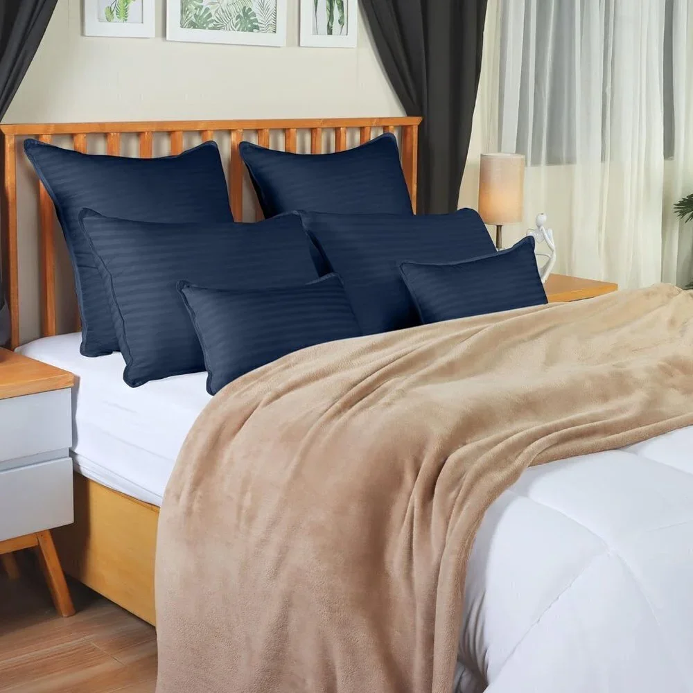 👉 2 Set King Bedding Bed Pillows for Sleeping  (Navy) Cooling Hotel Style
